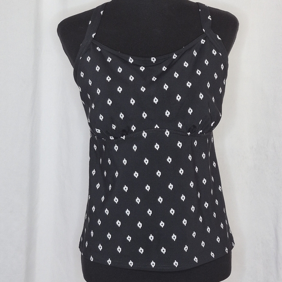Lands' End DDD-Cup Underwire Square Neck Cross Back Tankini Swim Top - Sz 10 DDD - Picture 1 of 10